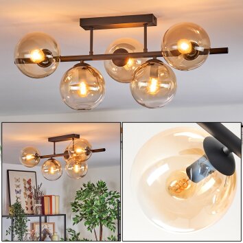 Gastor Plafoniera, Lampada a sfera Ambrato, Chiaro, 5-Luci Gastor Plafoniera, Lampada a sfera Ambrato, Chiaro, 5-Luci
