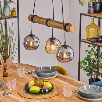 Ripoll Lampadario a sospensione, Lampada a sfera, Lampada a sospensione Écru, Nero, 3-Luci