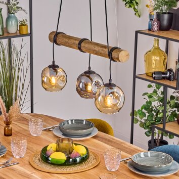 Ripoll Lampadario a sospensione, Lampada a sfera, Lampada a sospensione Écru, Nero, 3-Luci Ripoll Lampadario a sospensione, Lampada a sfera, Lampada a sospensione Écru, Nero, 3-Luci