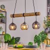 Koyoto Lampadario a sospensione, Lampada a sfera, Lampada a sospensione Écru, Nero, 3-Luci