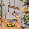 Koyoto Lampadario a sospensione, Lampada a sfera, Lampada a sospensione Écru, Nero, 3-Luci