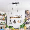 Koyoto Lampadario a sospensione, Lampada a sfera, Lampada a sospensione Écru, Nero, 3-Luci