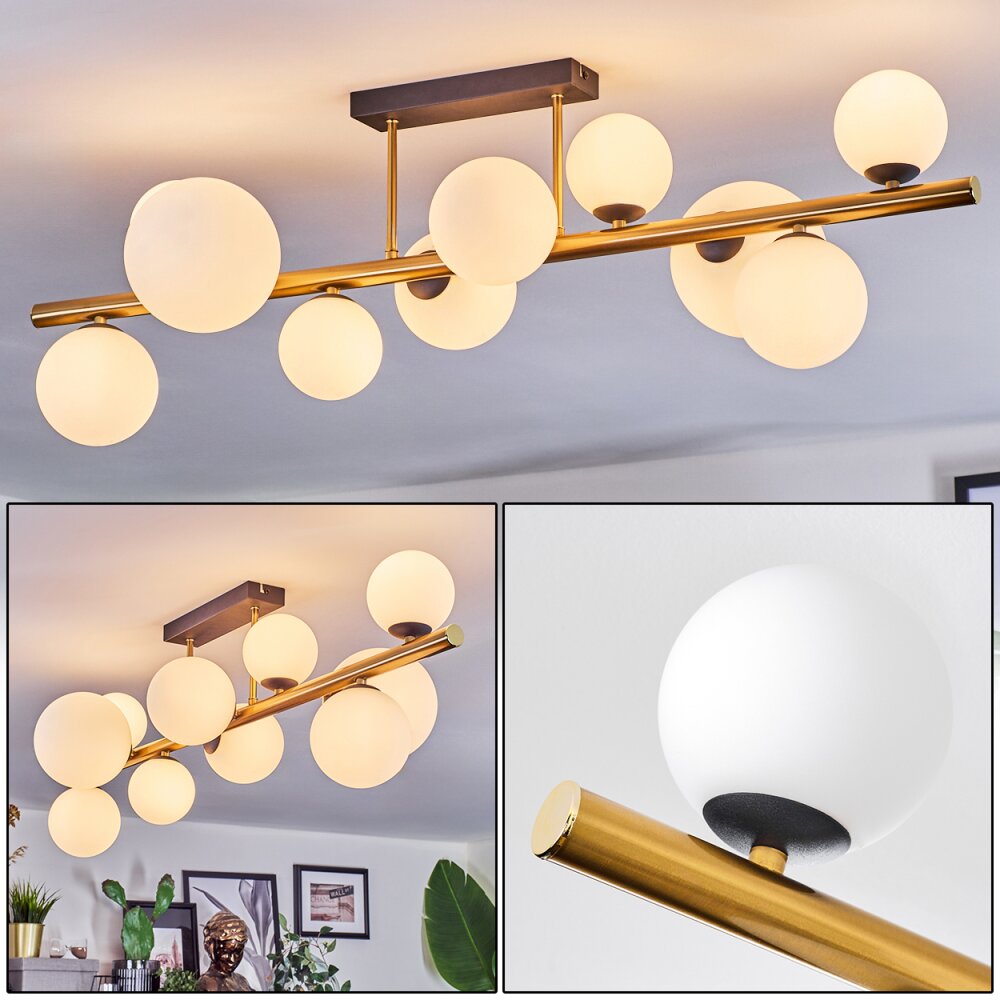 Chehalis Plafoniera, Lampada a sfera Oro, Nero, 10-Luci main product photo