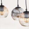 Koyoto Lampadario a sospensione, Lampada a sfera, Lampada a sospensione Écru, Nero, 3-Luci