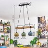Koyoto Lampadario a sospensione, Lampada a sfera, Lampada a sospensione Écru, Nero, 3-Luci