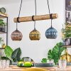 Koyoto Lampadario a sospensione, Lampada a sfera, Lampada a sospensione Écru, Nero, 3-Luci