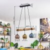 Koyoto Lampadario a sospensione, Lampada a sfera, Lampada a sospensione Écru, Nero, 3-Luci
