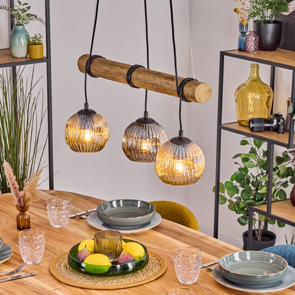 Ripoll Lampadario a sospensione, Lampada a sfera, Lampada a sospensione Écru, Nero, 3-Luci main product photo