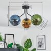 Koyoto Plafoniera, Lampada a sfera Blu, Oro, Verde, 3-Luci