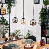 Gastor Lampadario a sospensione, Lampada a sfera, Lampada a sospensione Ambrato, Grigio fumo, 3-Luci