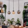 Gastor Lampadario a sospensione, Lampada a sfera, Lampada a sospensione Ambrato, Grigio fumo, 3-Luci