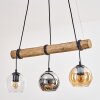 Koyoto Lampadario a sospensione, Lampada a sfera, Lampada a sospensione Écru, Nero, 3-Luci