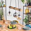Koyoto Lampadario a sospensione, Lampada a sfera, Lampada a sospensione Écru, Nero, 3-Luci