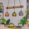 Koyoto Lampadario a sospensione, Lampada a sfera, Lampada a sospensione Écru, Nero, 3-Luci