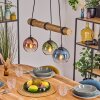 Koyoto Lampadario a sospensione, Lampada a sfera, Lampada a sospensione Écru, Nero, 3-Luci