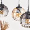 Koyoto Lampadario a sospensione, Lampada a sfera, Lampada a sospensione Écru, Nero, 3-Luci