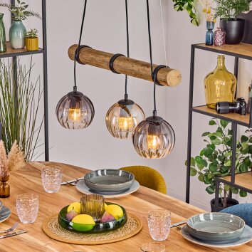 Koyoto Lampadario a sospensione, Lampada a sfera, Lampada a sospensione Écru, Nero, 3-Luci Koyoto Lampadario a sospensione, Lampada a sfera, Lampada a sospensione Écru, Nero, 3-Luci