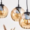 Koyoto Lampadario a sospensione, Lampada a sfera, Lampada a sospensione Écru, Nero, 3-Luci