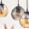 Koyoto Lampadario a sospensione, Lampada a sfera, Lampada a sospensione Écru, Nero, 3-Luci