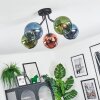 Koyoto Plafoniera, Lampada a sfera 52 cm Blu, Verde, Ramato, 5-Luci