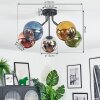 Koyoto Plafoniera, Lampada a sfera 52 cm Blu, Cromo, Oro, Verde, Ramato, Grigio fumo, 5-Luci