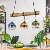 Koyoto Lampadario a sospensione, Lampada a sfera, Lampada a sospensione Écru, Nero, 3-Luci