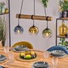 Koyoto Lampadario a sospensione, Lampada a sfera, Lampada a sospensione Écru, Nero, 3-Luci