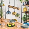 Koyoto Lampadario a sospensione, Lampada a sfera, Lampada a sospensione Écru, Nero, 3-Luci