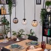 Gastor Lampadario a sospensione, Lampada a sfera, Lampada a sospensione Ambrato, Chiaro, Grigio fumo, 3-Luci
