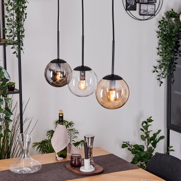 Gastor Lampadario a sospensione, Lampada a sfera, Lampada a sospensione Ambrato, Chiaro, Grigio fumo, 3-Luci Gastor Lampadario a sospensione, Lampada a sfera, Lampada a sospensione Ambrato, Chiaro, Grigio fumo, 3-Luci