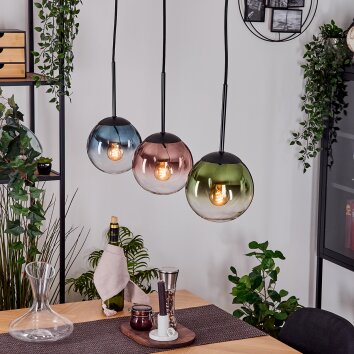 Gastor Lampadario a sospensione, Lampada a sfera, Lampada a sospensione Blu, Verde, Chiaro, Ramato, 3-Luci