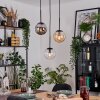 Gastor Lampadario a sospensione, Lampada a sfera, Lampada a sospensione Ambrato, Chiaro, Grigio fumo, 3-Luci