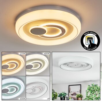 Rarel Plafoniera LED Argento, Bianco, 1-Luce Rarel Plafoniera LED Argento, Bianco, 1-Luce