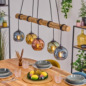 Ripoll Lampadario a sospensione, Lampada a sfera, Lampada a sospensione Écru, Nero, 5-Luci Ripoll Lampadario a sospensione, Lampada a sfera, Lampada a sospensione Écru, Nero, 5-Luci