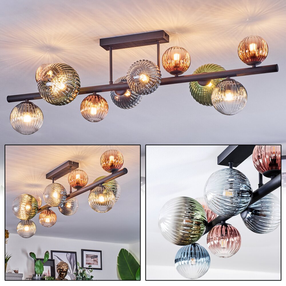 Chehalis Plafoniera, Lampada a sfera Blu, Verde, Chiaro, Ramato, 10-Luci main product photo