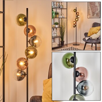 Gastor Lampada a sfera, Lampada da terra 34 cm Blu, Verde, Chiaro, Ramato, 6-Luci