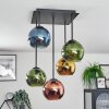 Koyoto Plafoniera, Lampada a sfera Blu, Oro, Verde, Ramato, 5-Luci