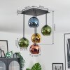 Koyoto Plafoniera, Lampada a sfera Blu, Oro, Verde, Ramato, 5-Luci