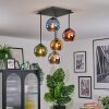 Koyoto Plafoniera, Lampada a sfera Blu, Cromo, Oro, Verde, Ramato, Grigio fumo, 5-Luci