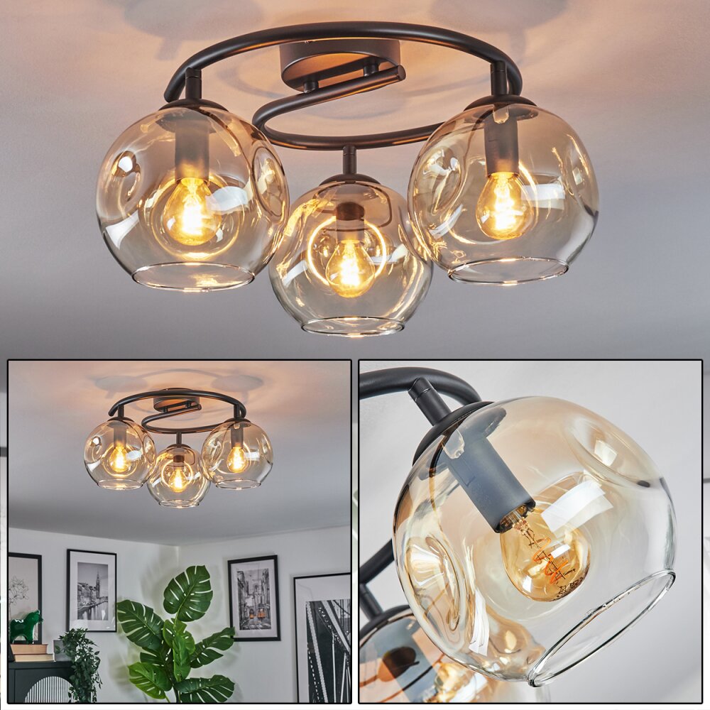 Ripoll Plafoniera, Lampada a sfera Ambrato, Chiaro, 3-Luci main product photo