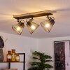 Panaguá Plafoniera Legno chiaro, Nero, 3-Luci