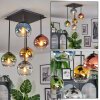 Koyoto Plafoniera, Lampada a sfera Blu, Oro, Verde, Chiaro, Ramato, Grigio fumo, 5-Luci