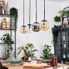 Gastor Lampadario a sospensione, Lampada a sfera, Lampada a sospensione Ambrato, Chiaro, Grigio fumo, 4-Luci