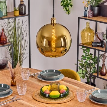 Koyoto Lampadario a sospensione, Lampada a sfera, Lampada a sospensione Oro, 1-Luce