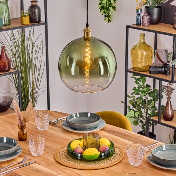 Koyoto Lampadario a sospensione, Lampada a sfera, Lampada a sospensione Oro, 1-Luce