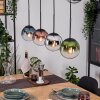 Gastor Lampadario a sospensione, Lampada a sfera, Lampada a sospensione Blu, Cromo, Verde, Chiaro, Ramato, Grigio fumo, 4-Luci