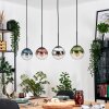 Gastor Lampadario a sospensione, Lampada a sfera, Lampada a sospensione Blu, Cromo, Verde, Chiaro, Ramato, Grigio fumo, 4-Luci