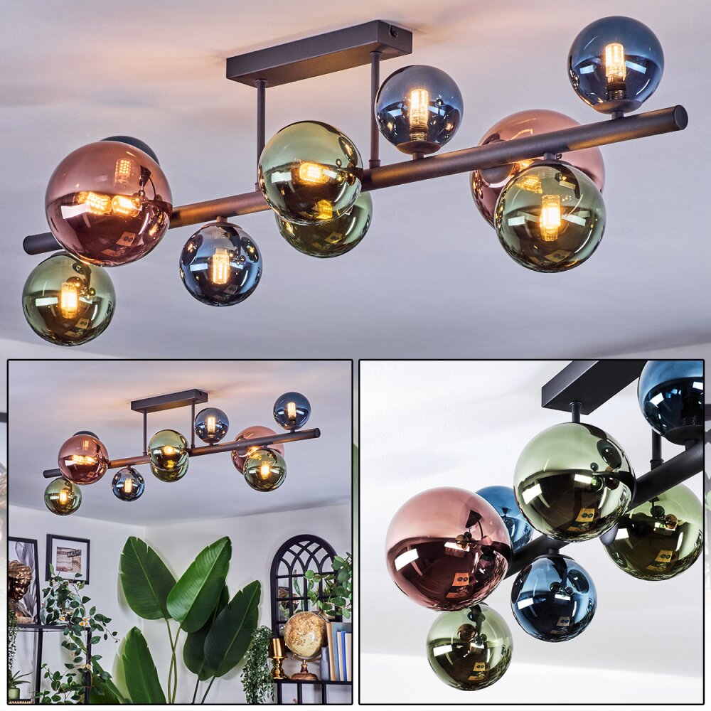 Chehalis Plafoniera, Lampada a sfera Blu, Verde, Ramato, 10-Luci main product photo