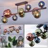 Chehalis Plafoniera, Lampada a sfera Blu, Verde, Ramato, 10-Luci
