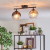 Koyoto Plafoniera, Lampada a sfera Ambrato, Chiaro, Grigio fumo, 2-Luci